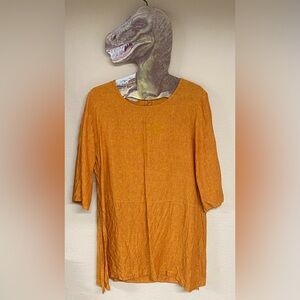 bryn Walker Orange Linen Bre Tunic Top
